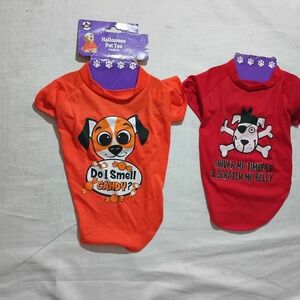 Orange and Red Dog Shirts Halloween Medium